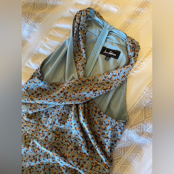 Sam Edelman | Printed Tiered Midi Dress in Dusty Blue - Picture 6 of 9